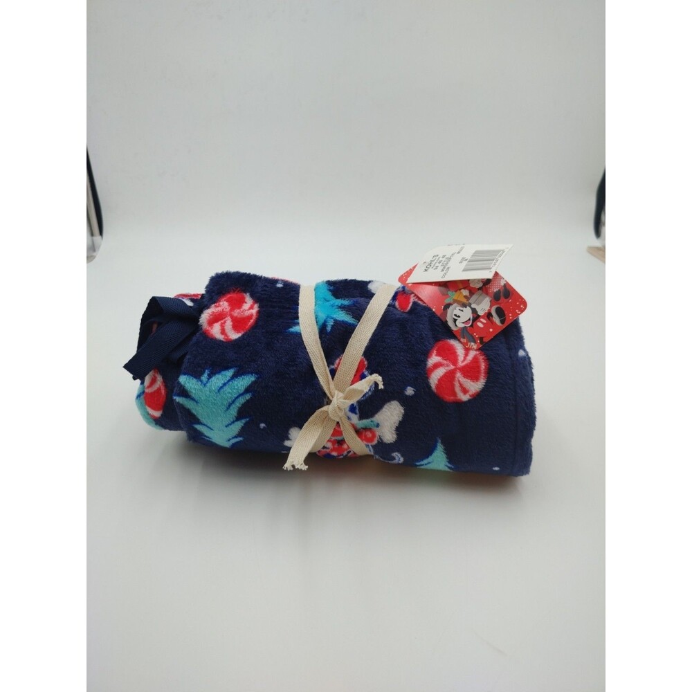 NWT Disney Mini Mouse Soft Fleece Pants SZ M Comfy Winter Holiday Navy Teal Red - Picture 7 of 7